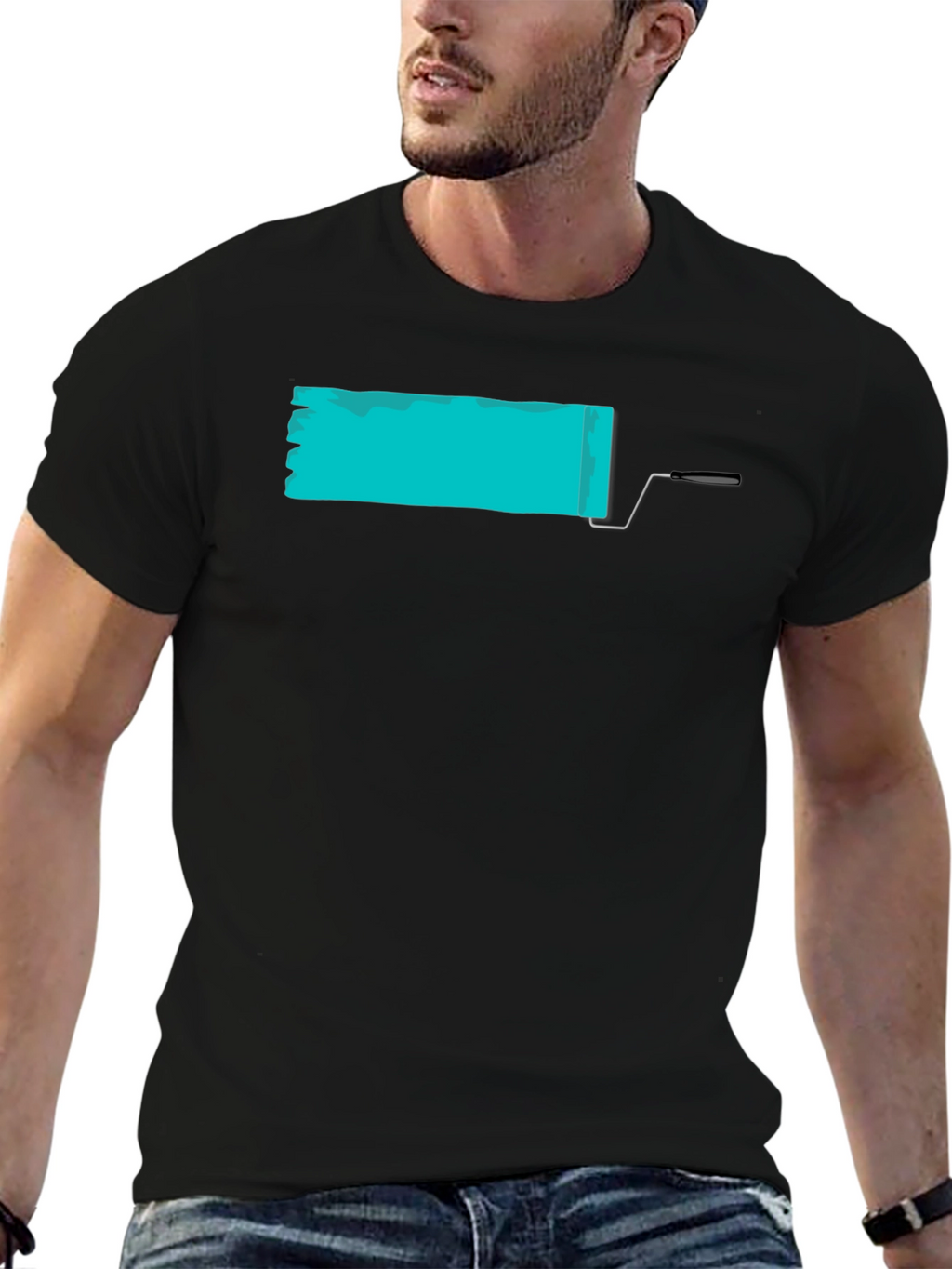 Paint Roller Graphic Tee - Modern Artistic Design