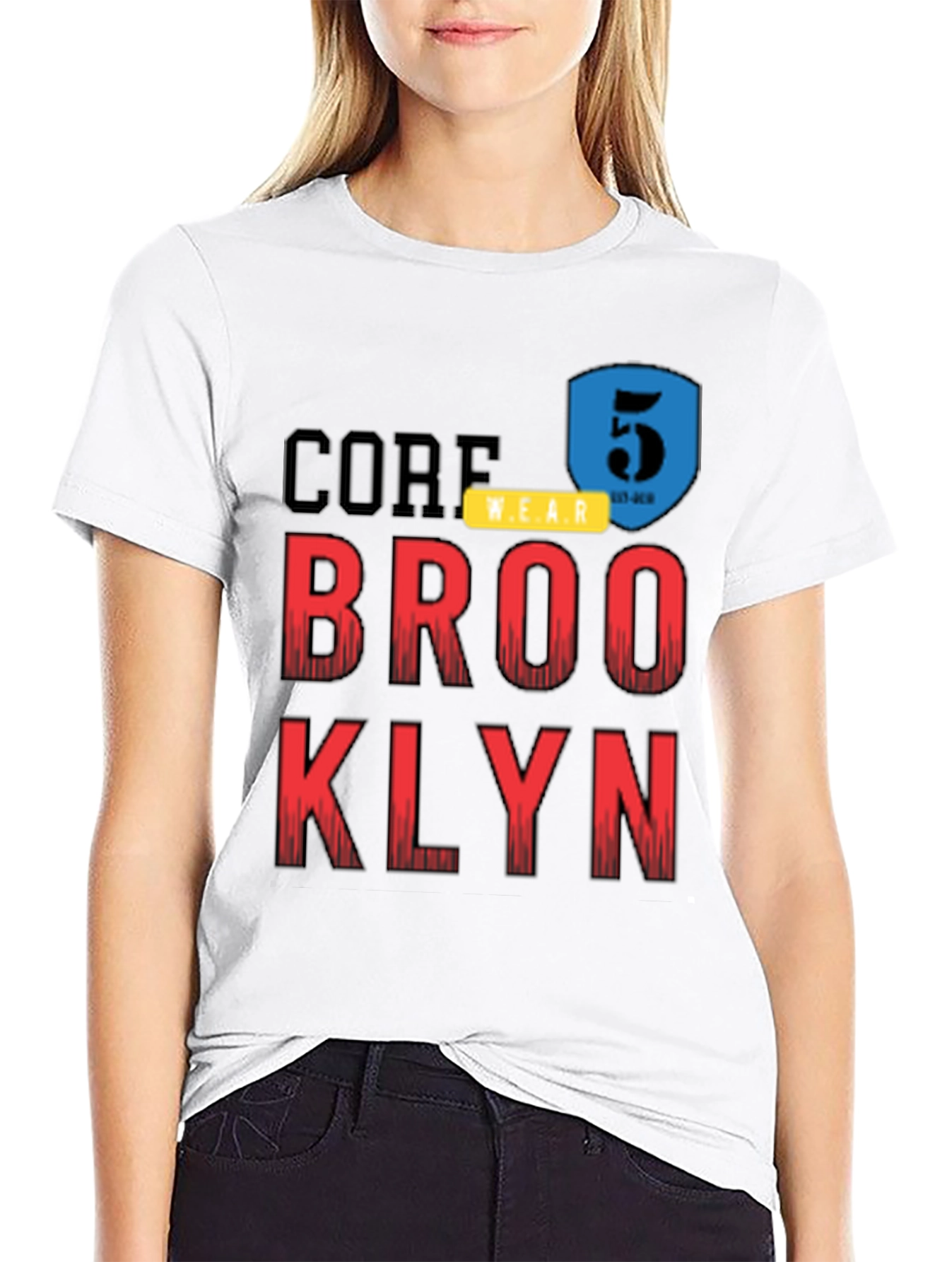 Brooklyn Core Wear Mens Black Graphic T-Shirt