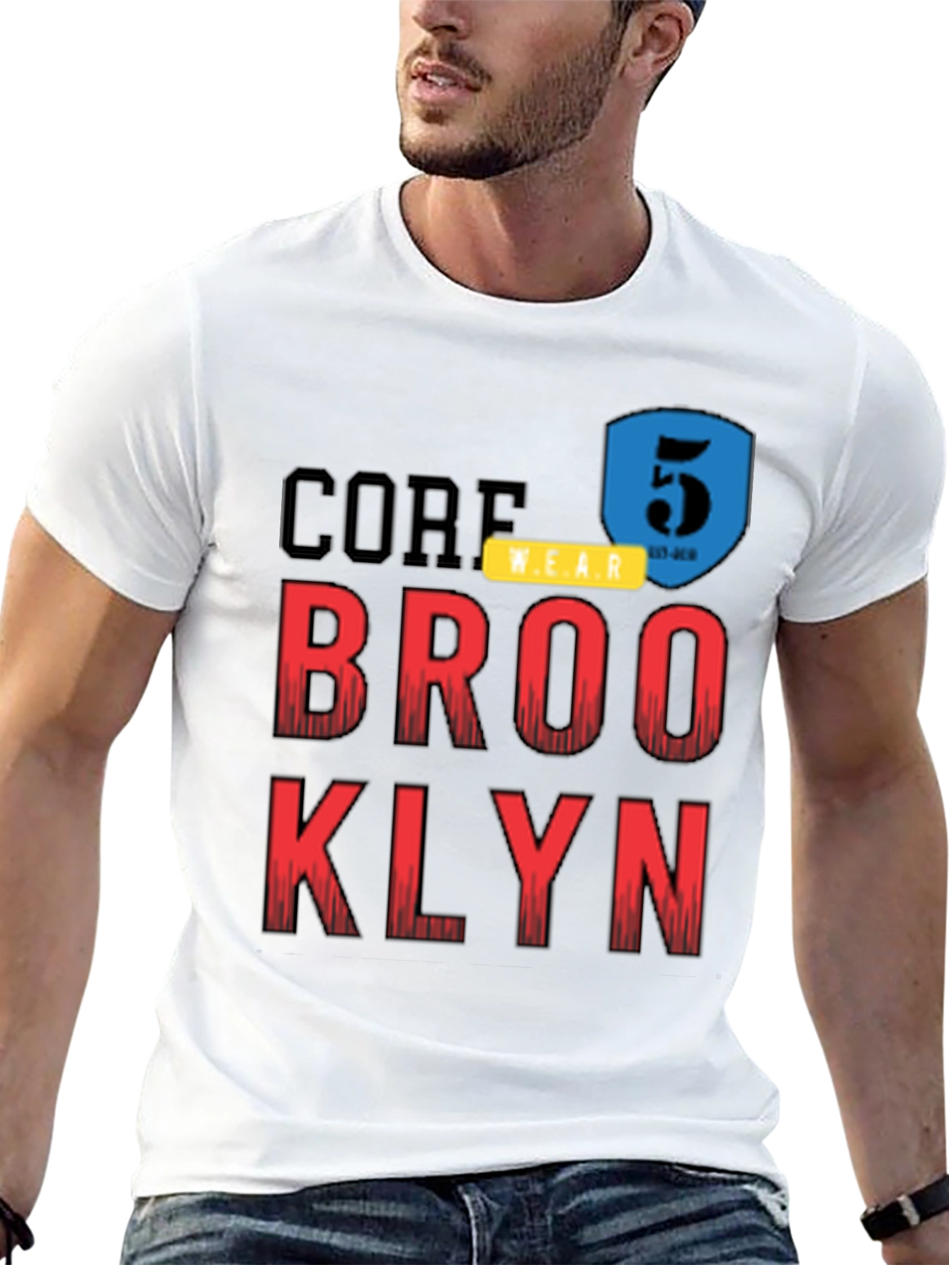 Brooklyn Core Wear Mens Black Graphic T-Shirt