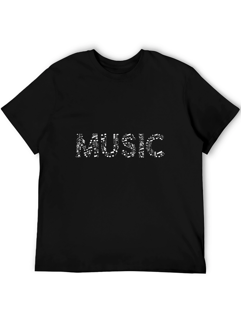 Music Notes Graphic Black T-Shirt