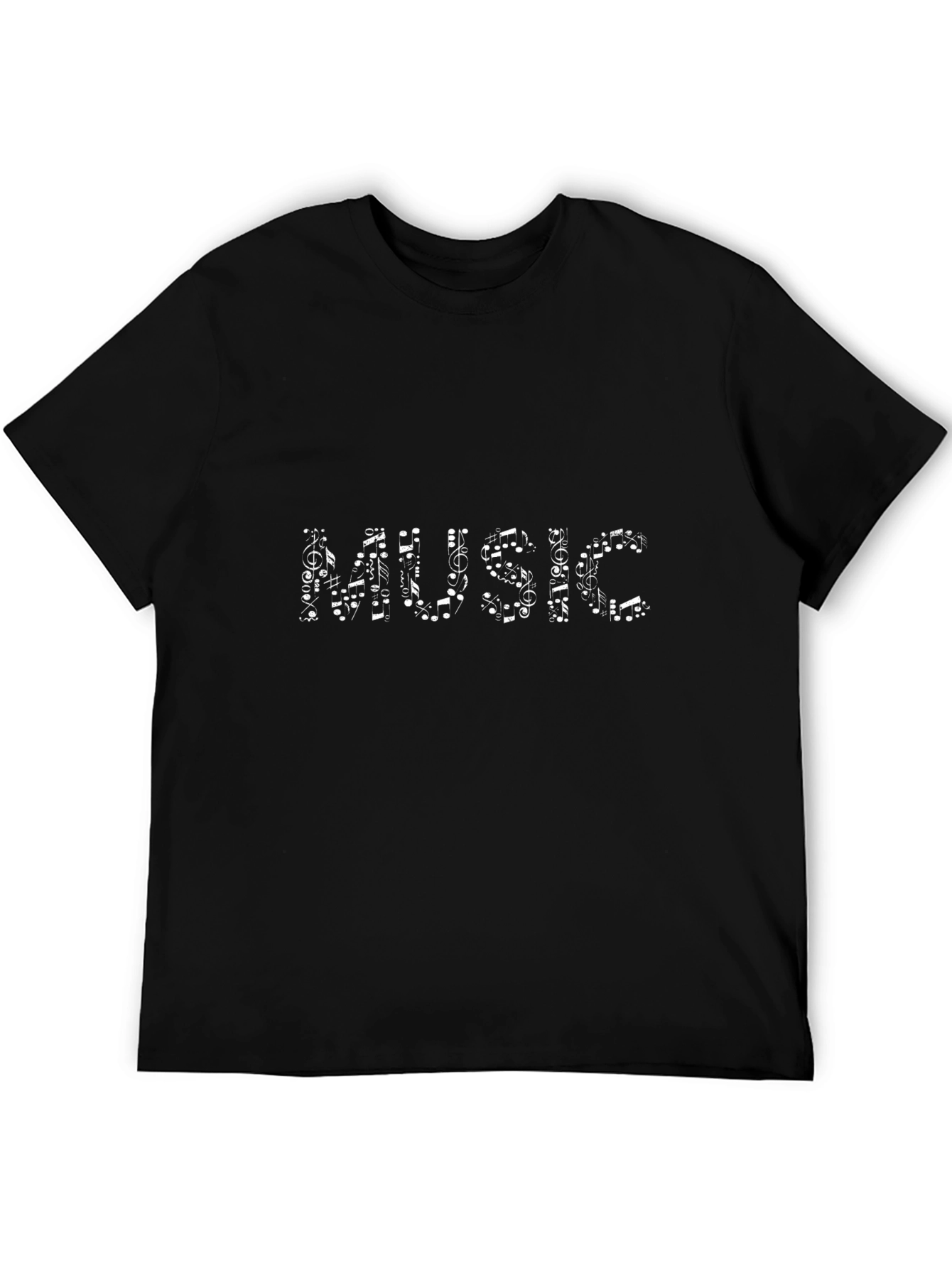 Music Notes Graphic Black T-Shirt