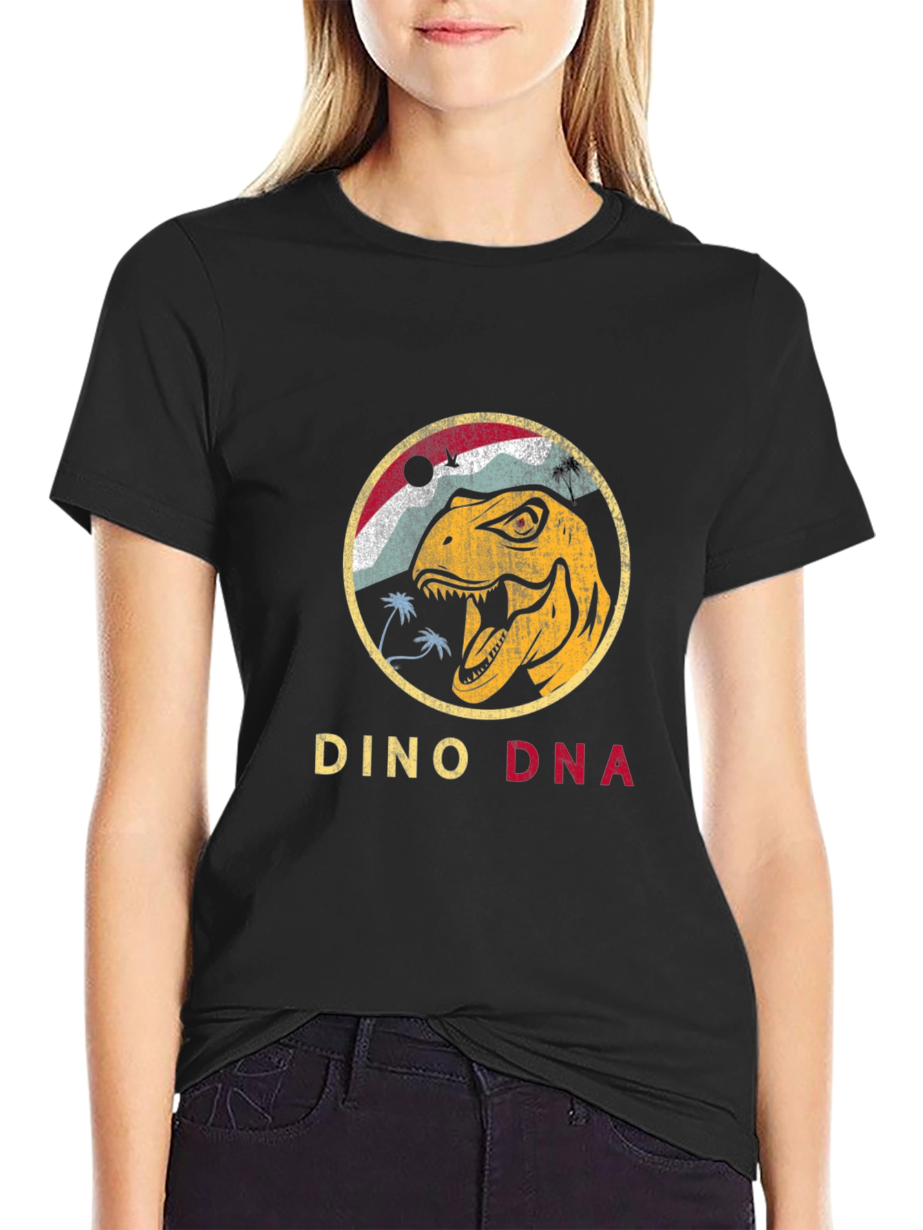Dino DNA Graphic Tee - Retro Dinosaur T-Shirt