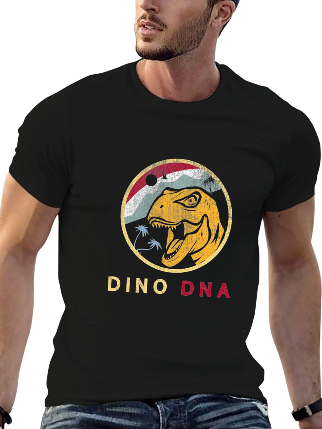 Dino DNA Graphic Tee - Retro Dinosaur T-Shirt