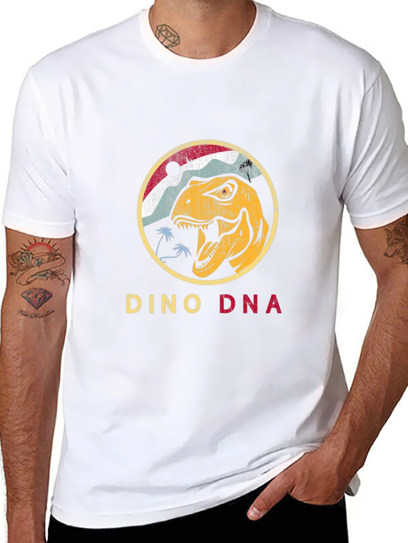Dino DNA Graphic Tee - Retro Dinosaur T-Shirt