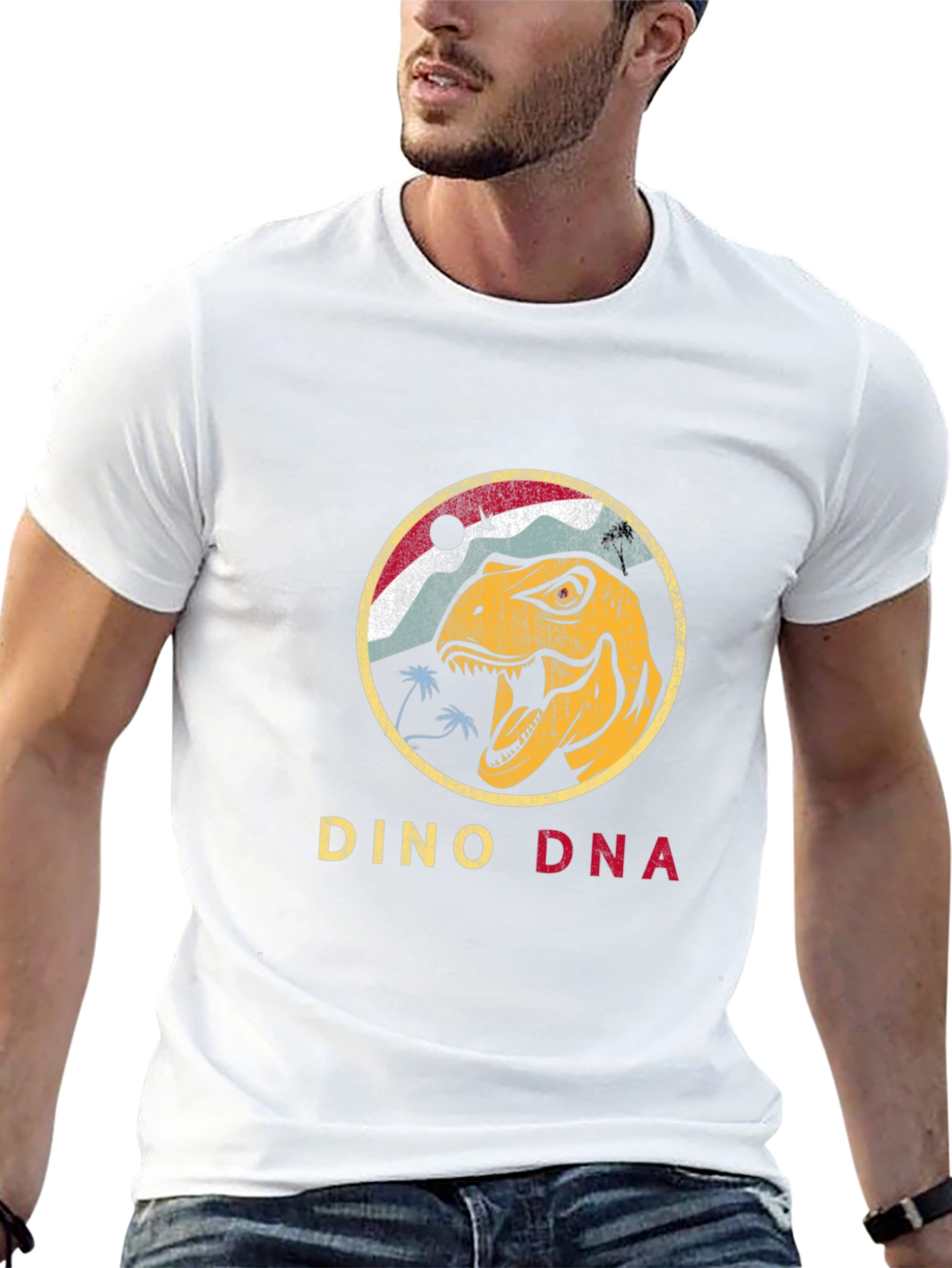 Dino DNA Graphic Tee - Retro Dinosaur T-Shirt