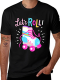 Lets Roll Retro Roller Skate T-Shirt