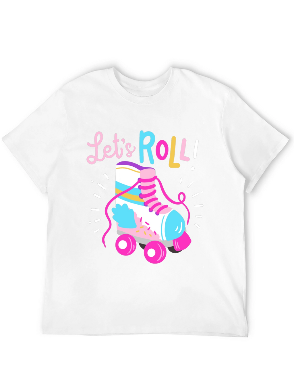 Lets Roll Retro Roller Skate T-Shirt