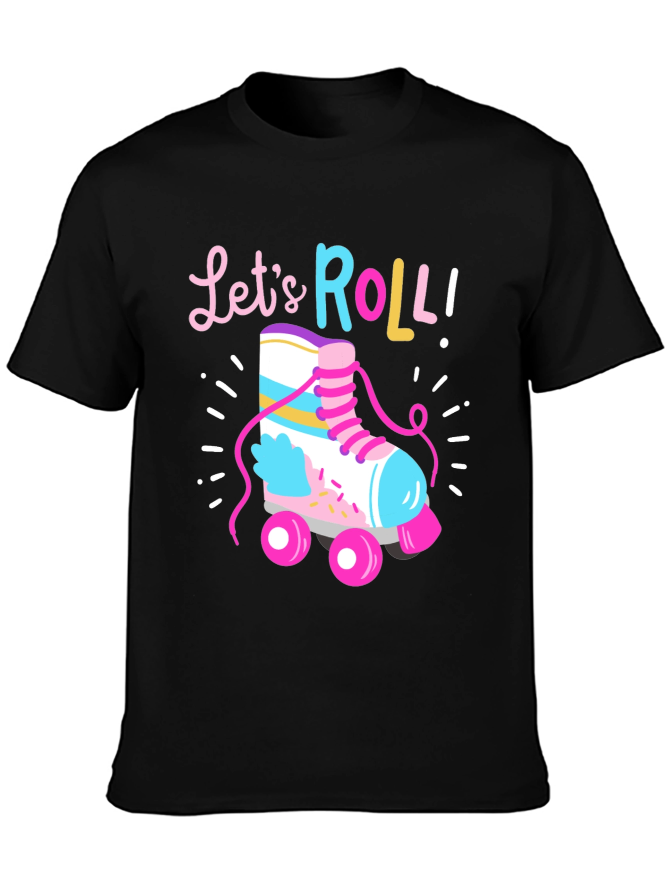 Lets Roll Retro Roller Skate T-Shirt