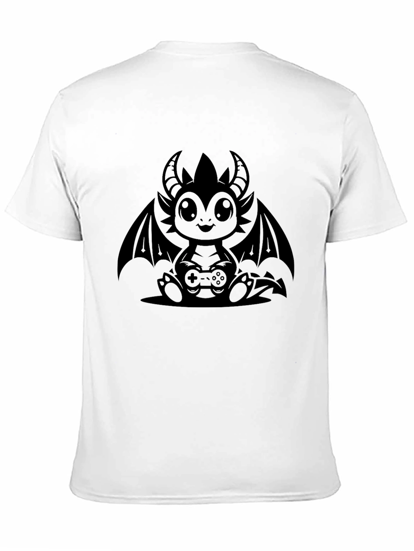 Gamer Dragon Graphic T-Shirt - Black Cotton Tee