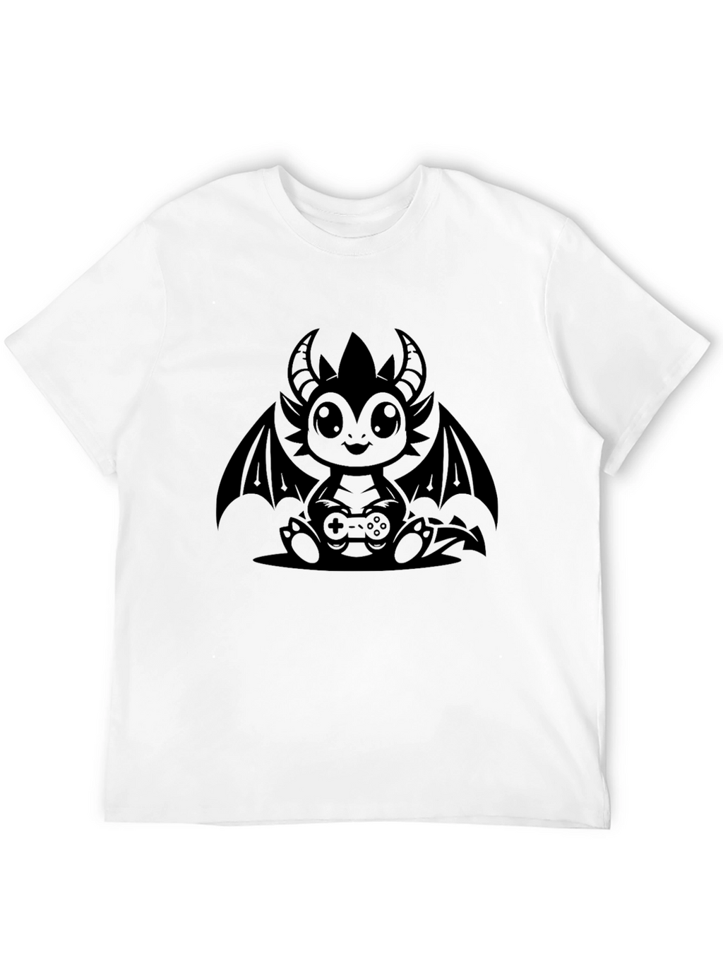 Gamer Dragon Graphic T-Shirt - Black Cotton Tee