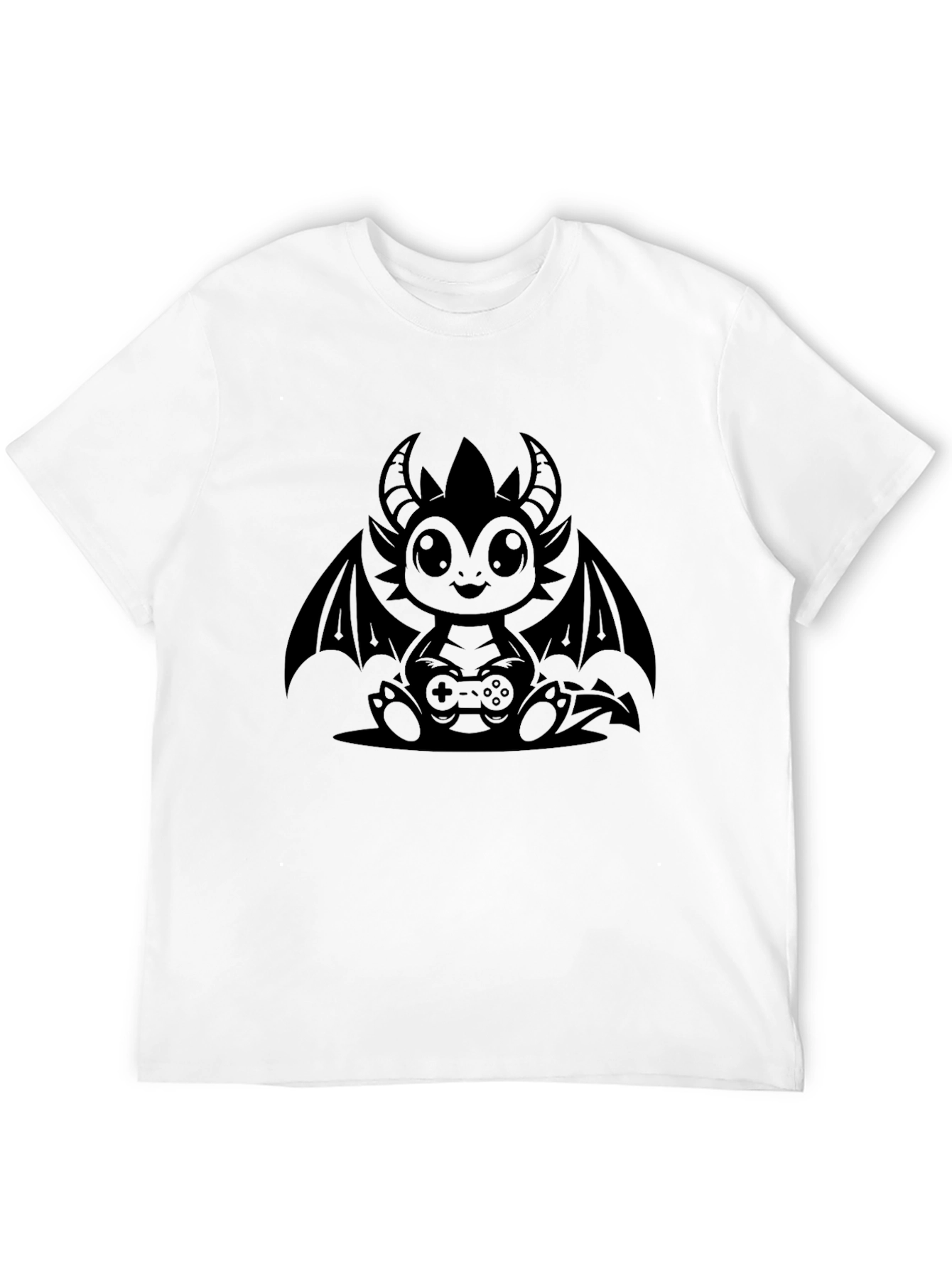 Gamer Dragon Graphic T-Shirt - Black Cotton Tee