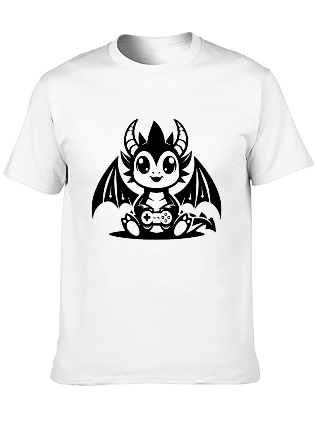 Gamer Dragon Graphic T-Shirt - Black Cotton Tee