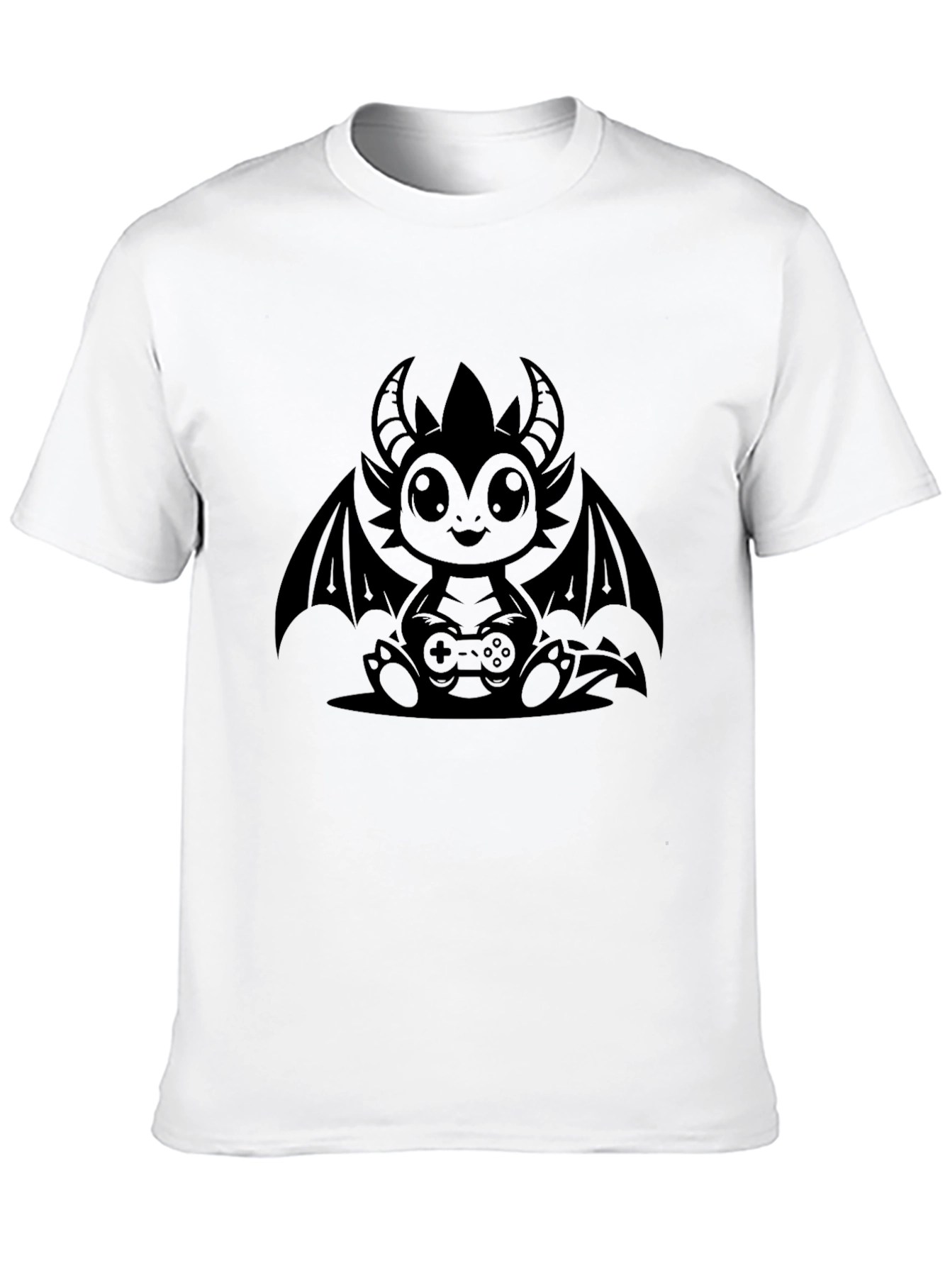 Gamer Dragon Graphic T-Shirt - Black Cotton Tee