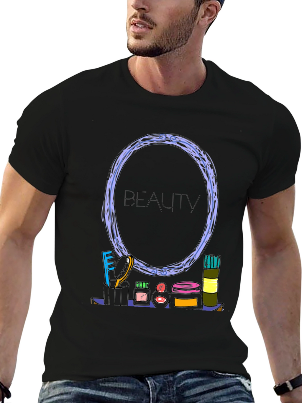 Beauty Themed Graphic T-Shirt