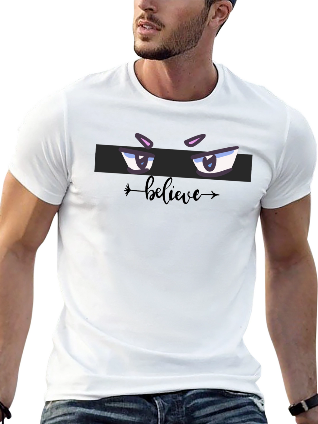 Believe Eye Graphic T-Shirt - Stylish Black Tee