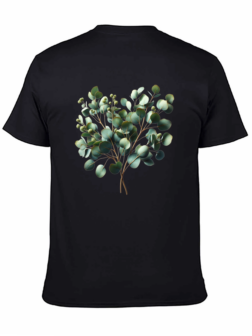Eucalyptus Print Black T-Shirt
