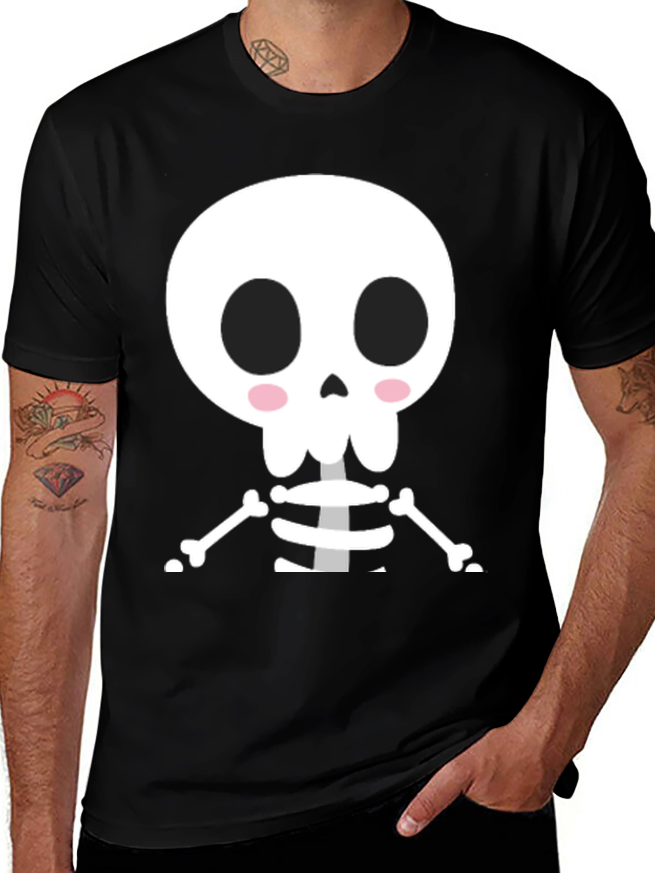 Cute Cartoon Skeleton Halloween T-Shirt