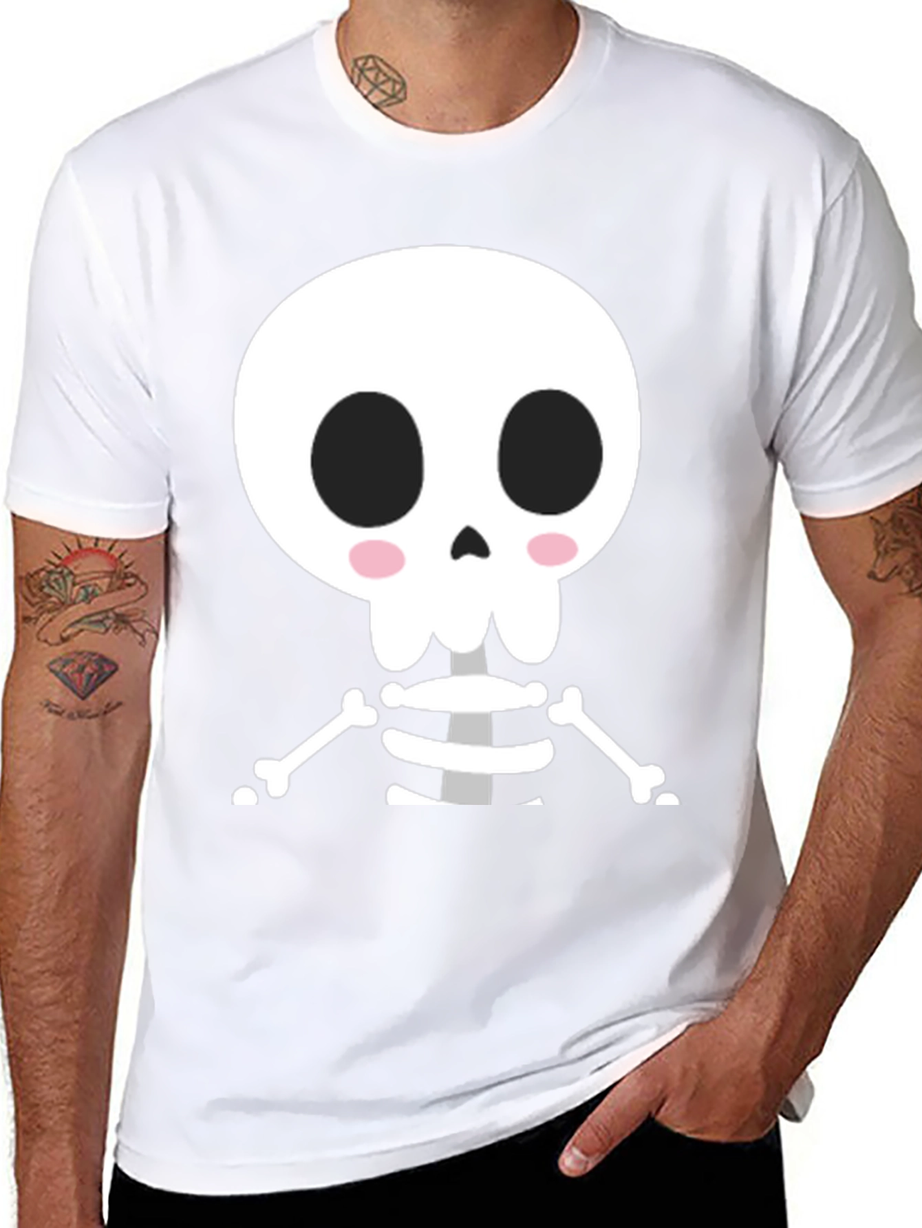 Cute Cartoon Skeleton Halloween T-Shirt