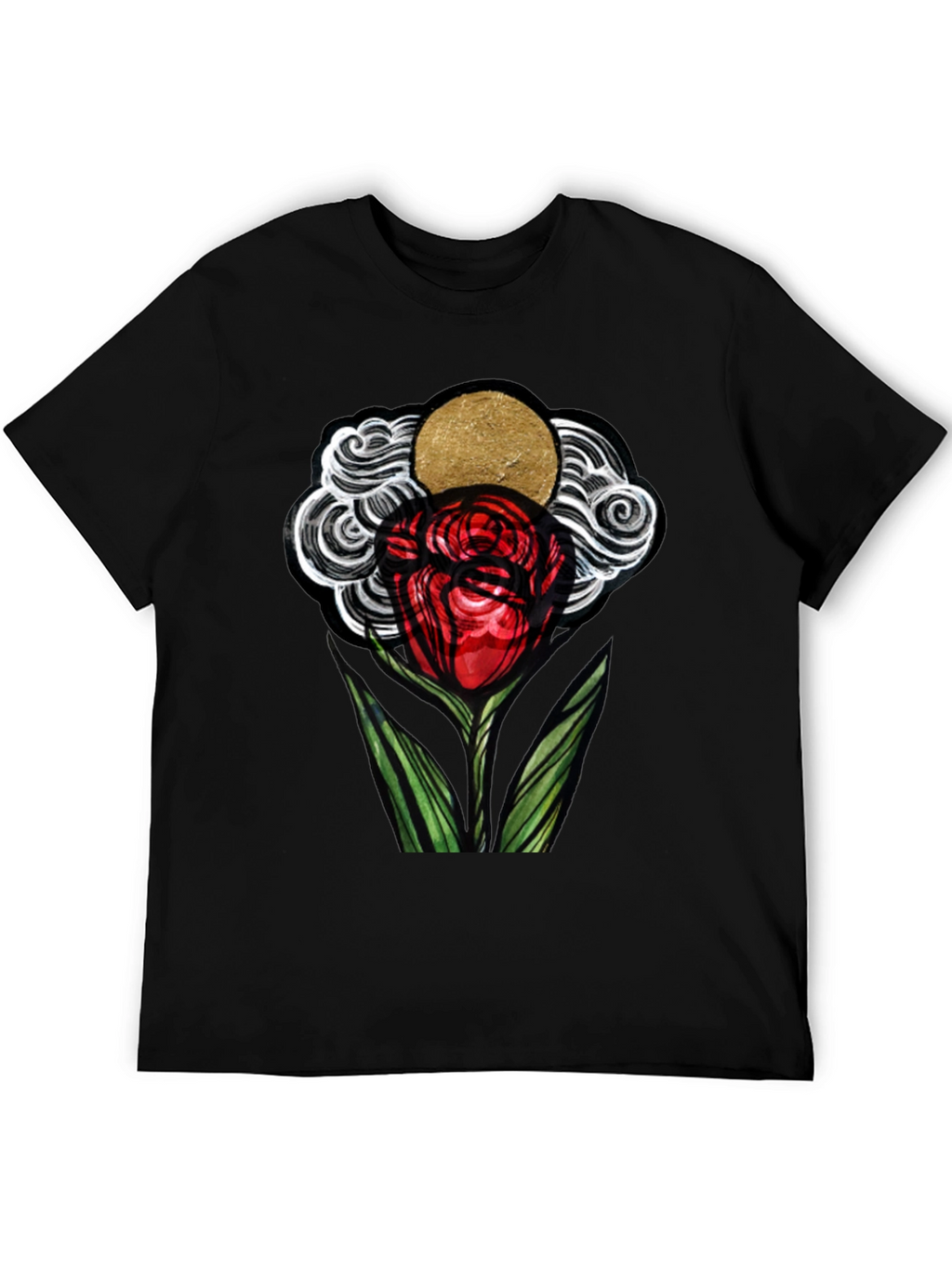 Artistic Rose Graphic T-Shirt