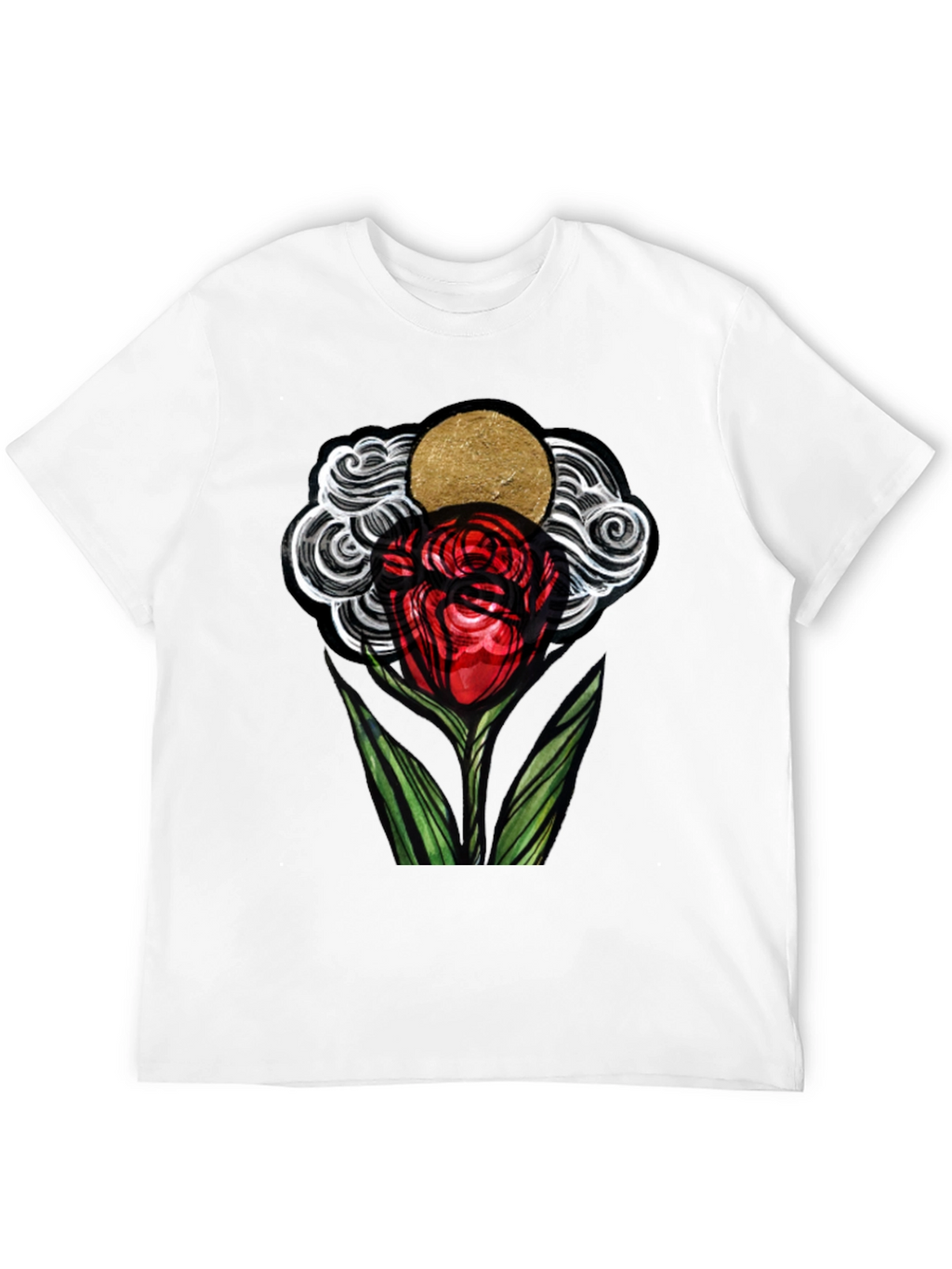 Artistic Rose Graphic T-Shirt