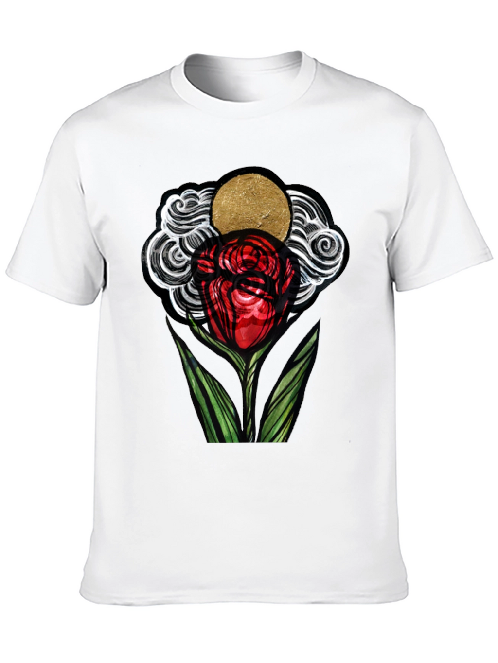 Artistic Rose Graphic T-Shirt