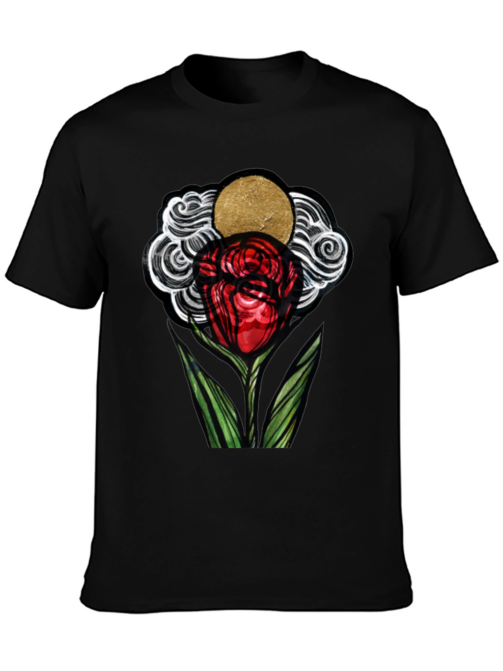 Artistic Rose Graphic T-Shirt