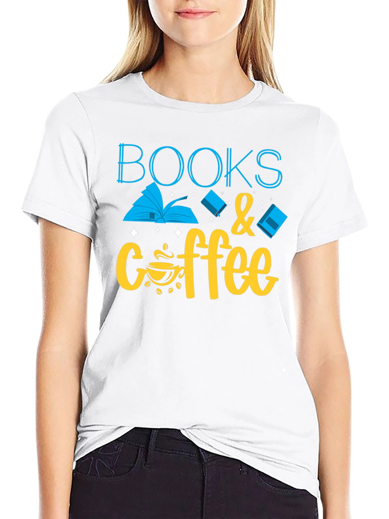 Books & Coffee Graphic T-Shirt