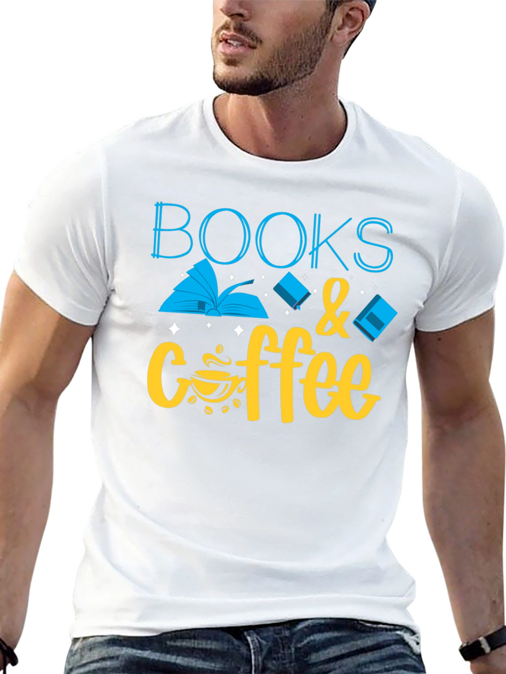 Books & Coffee Graphic T-Shirt
