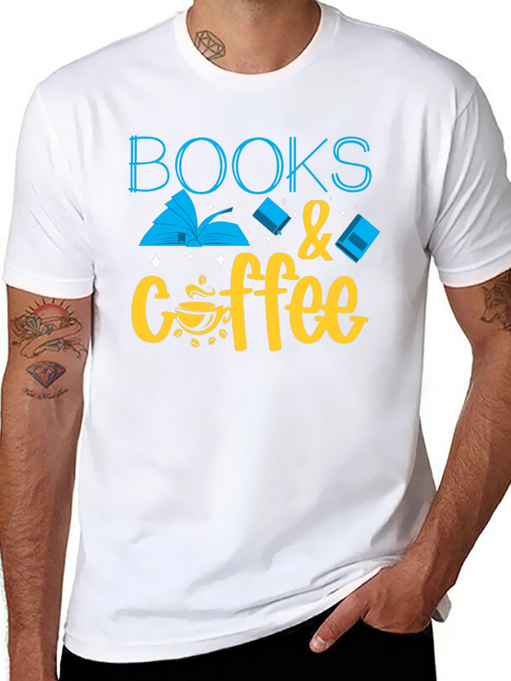Books & Coffee Graphic T-Shirt