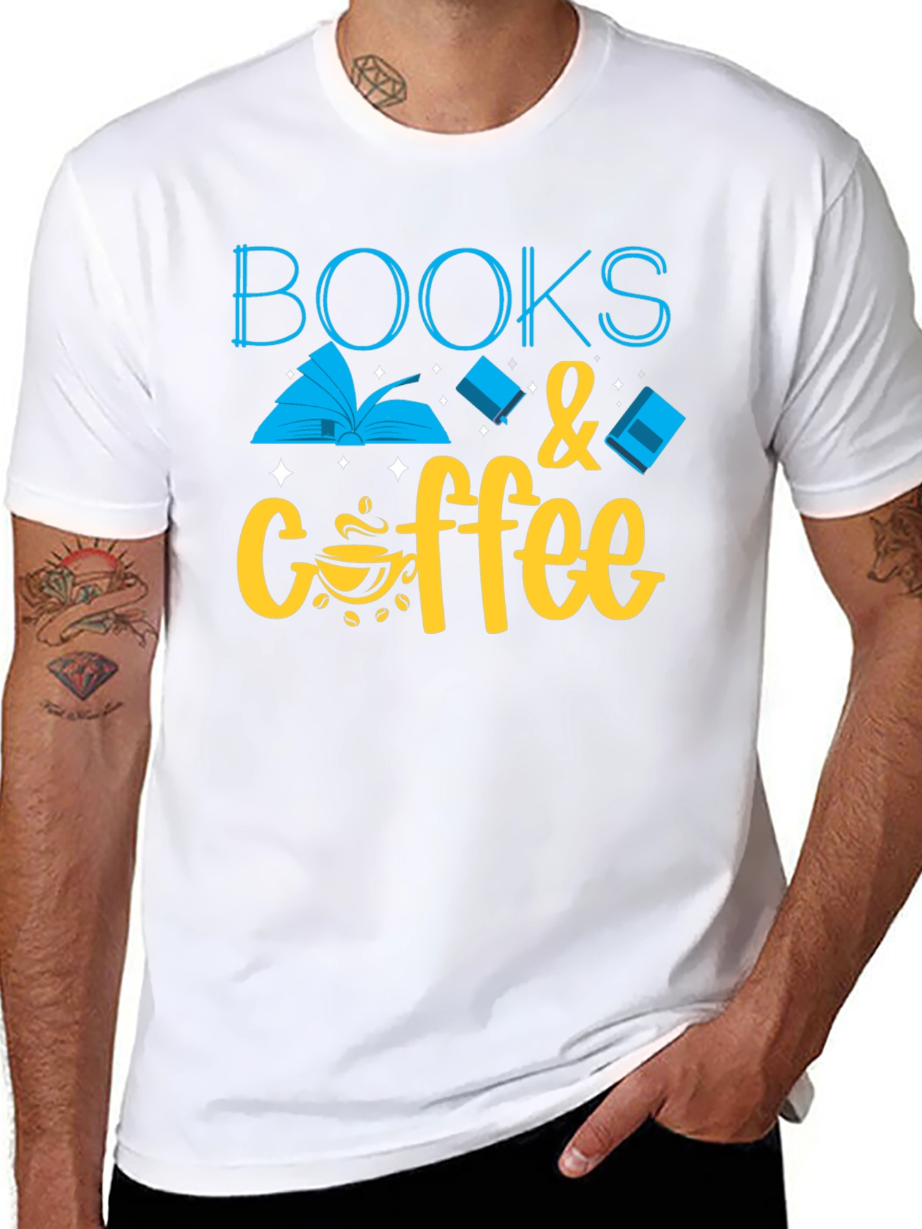 Books & Coffee Graphic T-Shirt