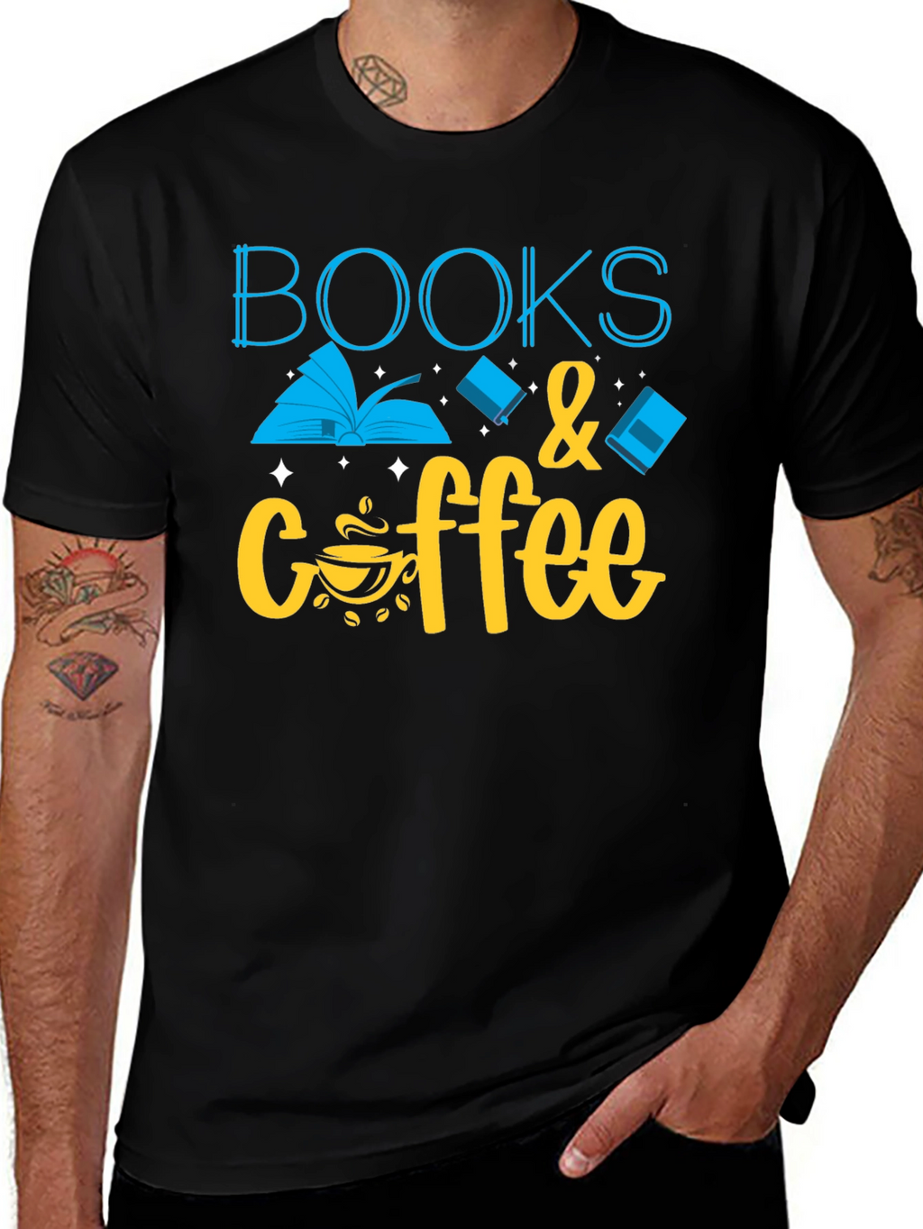 Books & Coffee Graphic T-Shirt