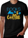 Books & Coffee Graphic T-Shirt