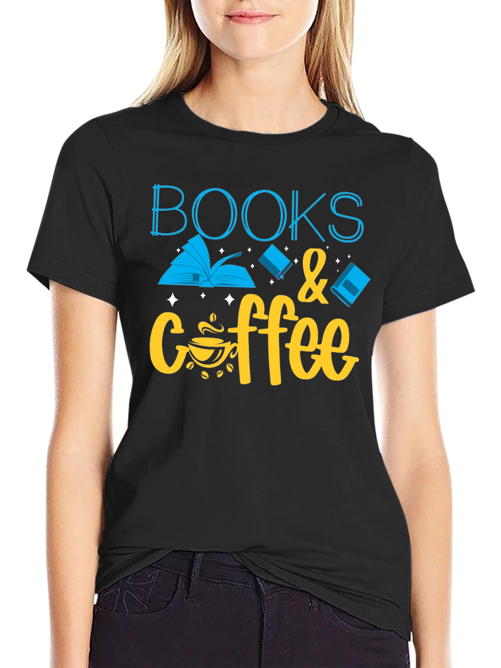 Books & Coffee Graphic T-Shirt