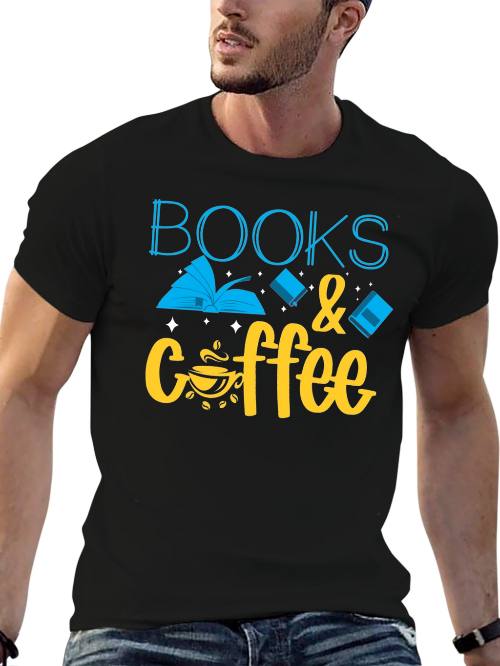 Books & Coffee Graphic T-Shirt