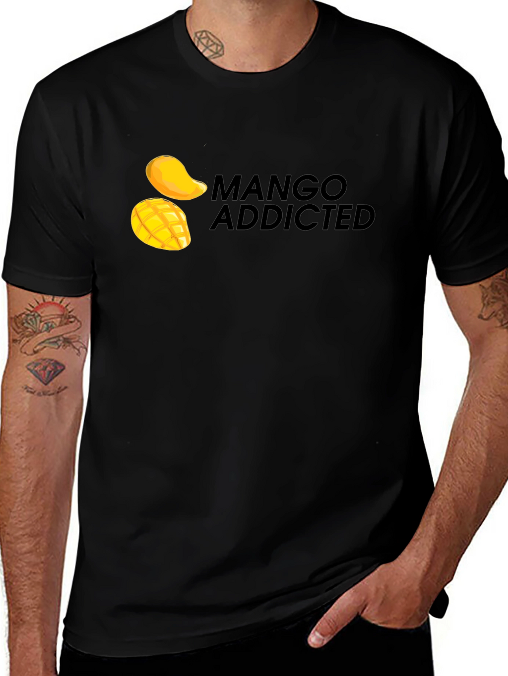 Mango Addicted Black T-Shirt