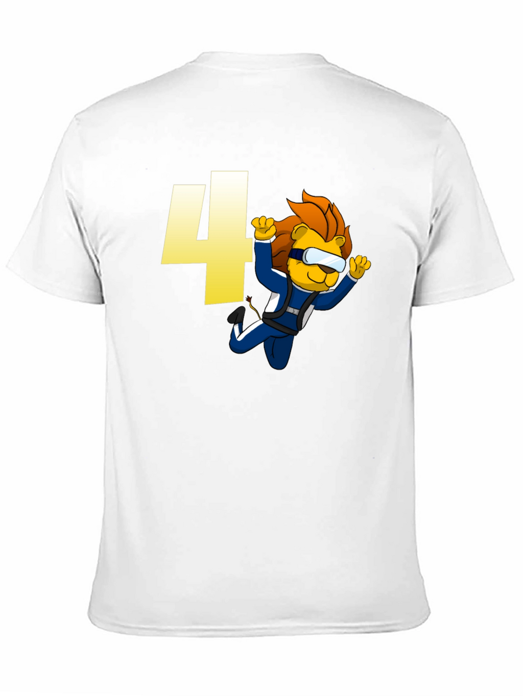 Skydiving Lion Kids T-Shirt Birthday Number Four Design