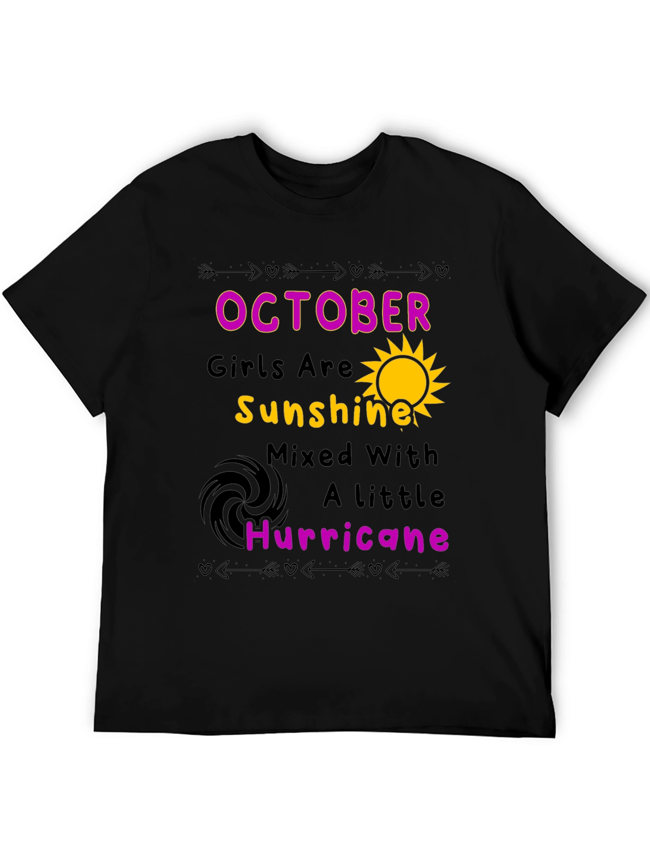 October Girls Sunshine Hurricane Black T-Shirt