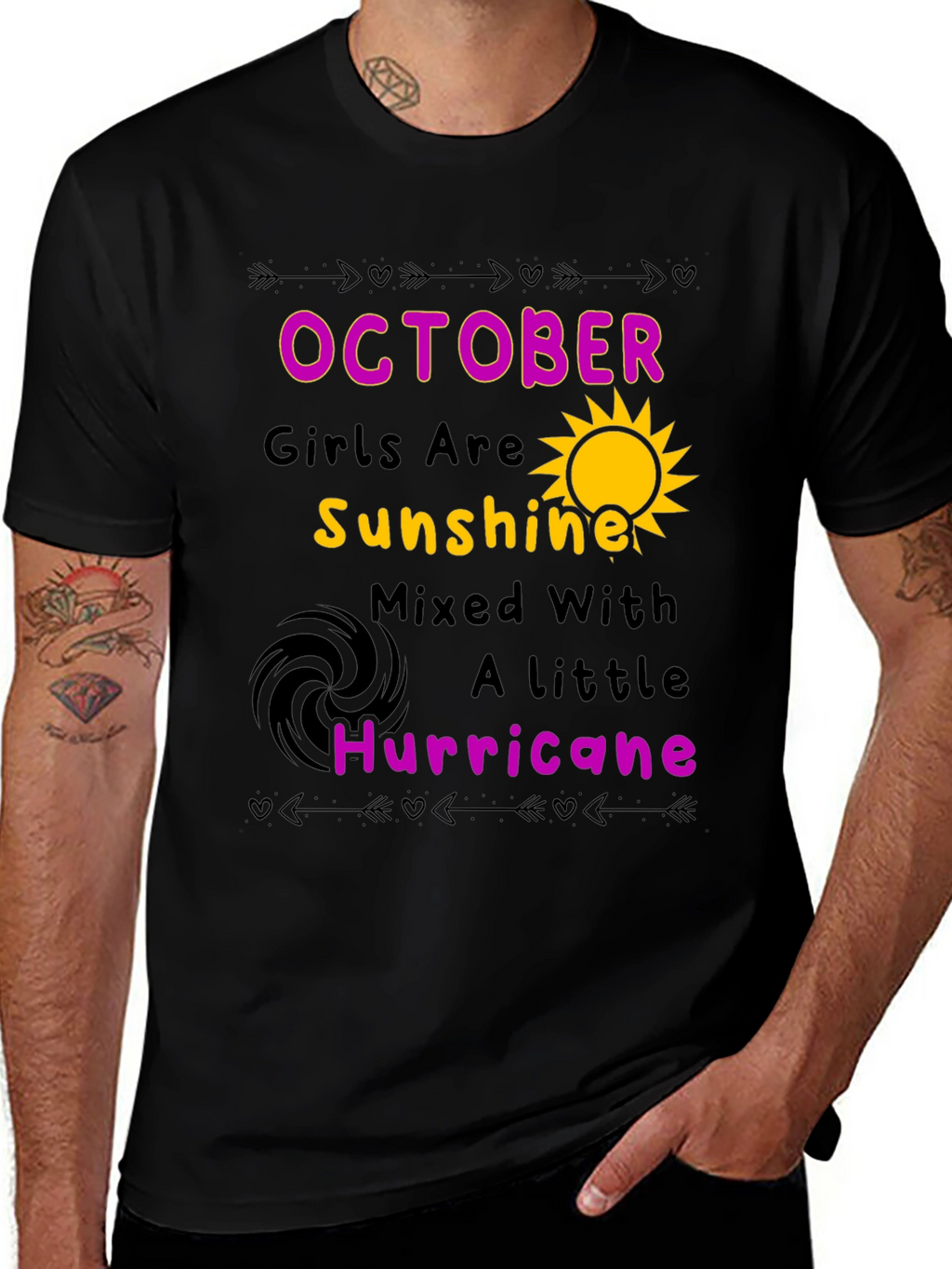 October Girls Sunshine Hurricane Black T-Shirt