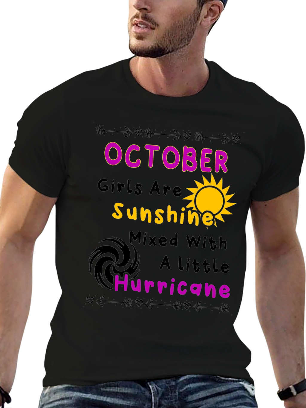 October Girls Sunshine Hurricane Black T-Shirt