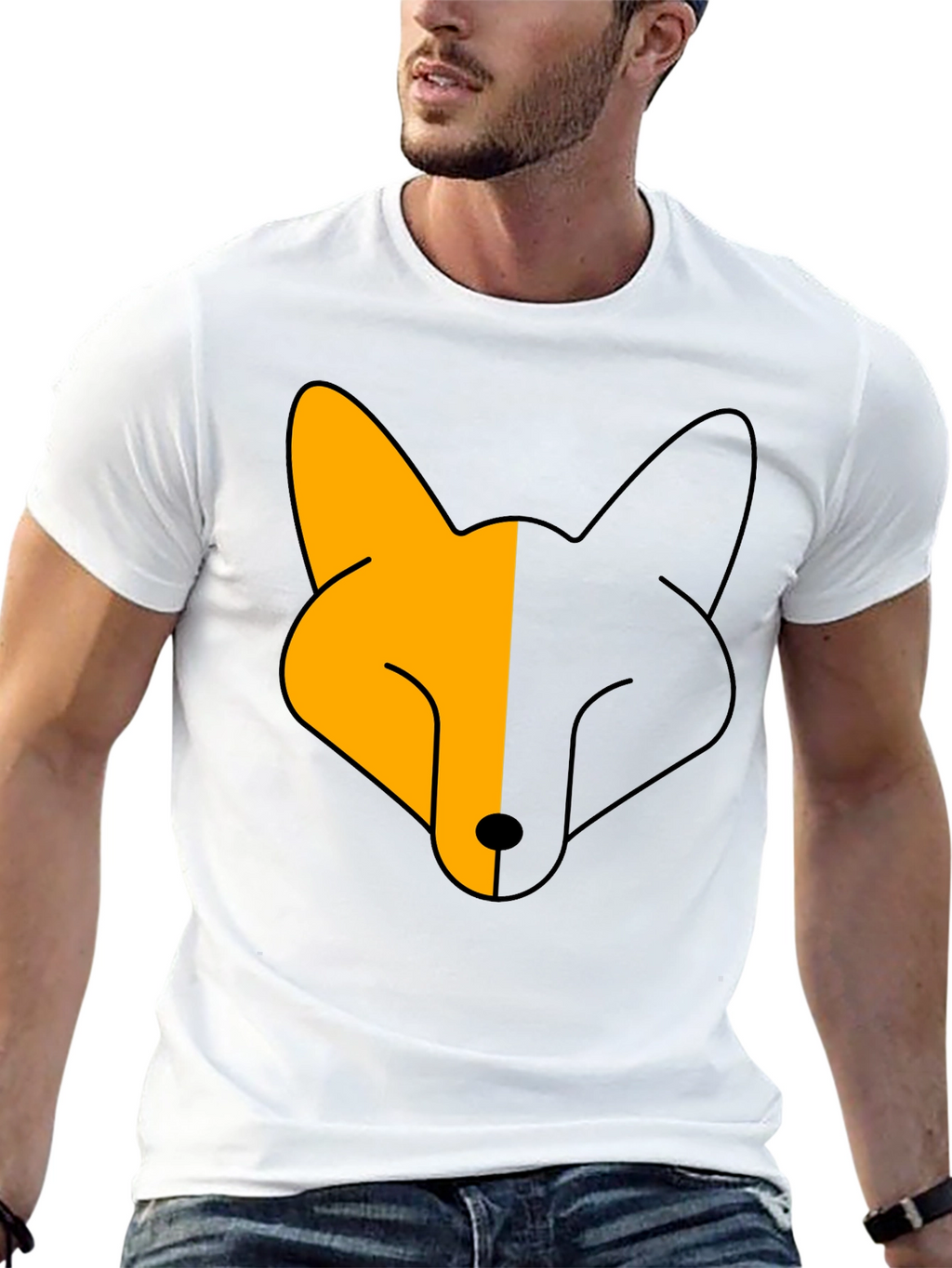 Two-Tone Fox Graphic Tee