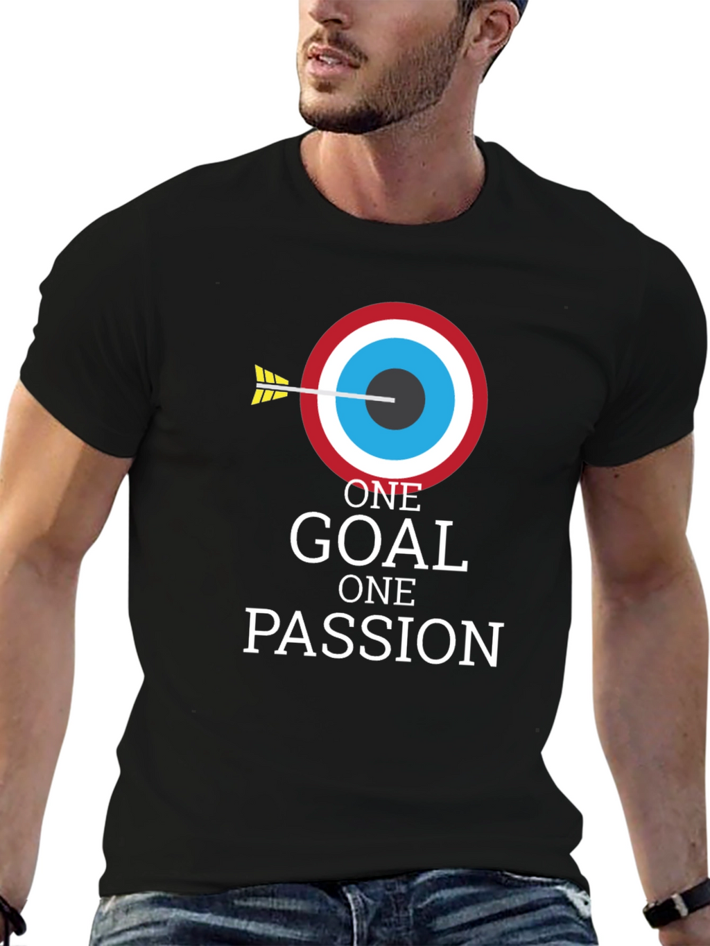 One Goal One Passion Black Graphic Tee