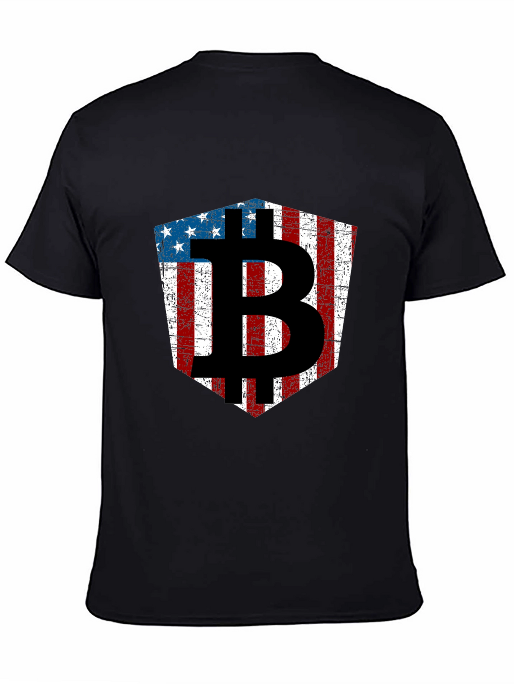American Flag Bitcoin Black T-Shirt