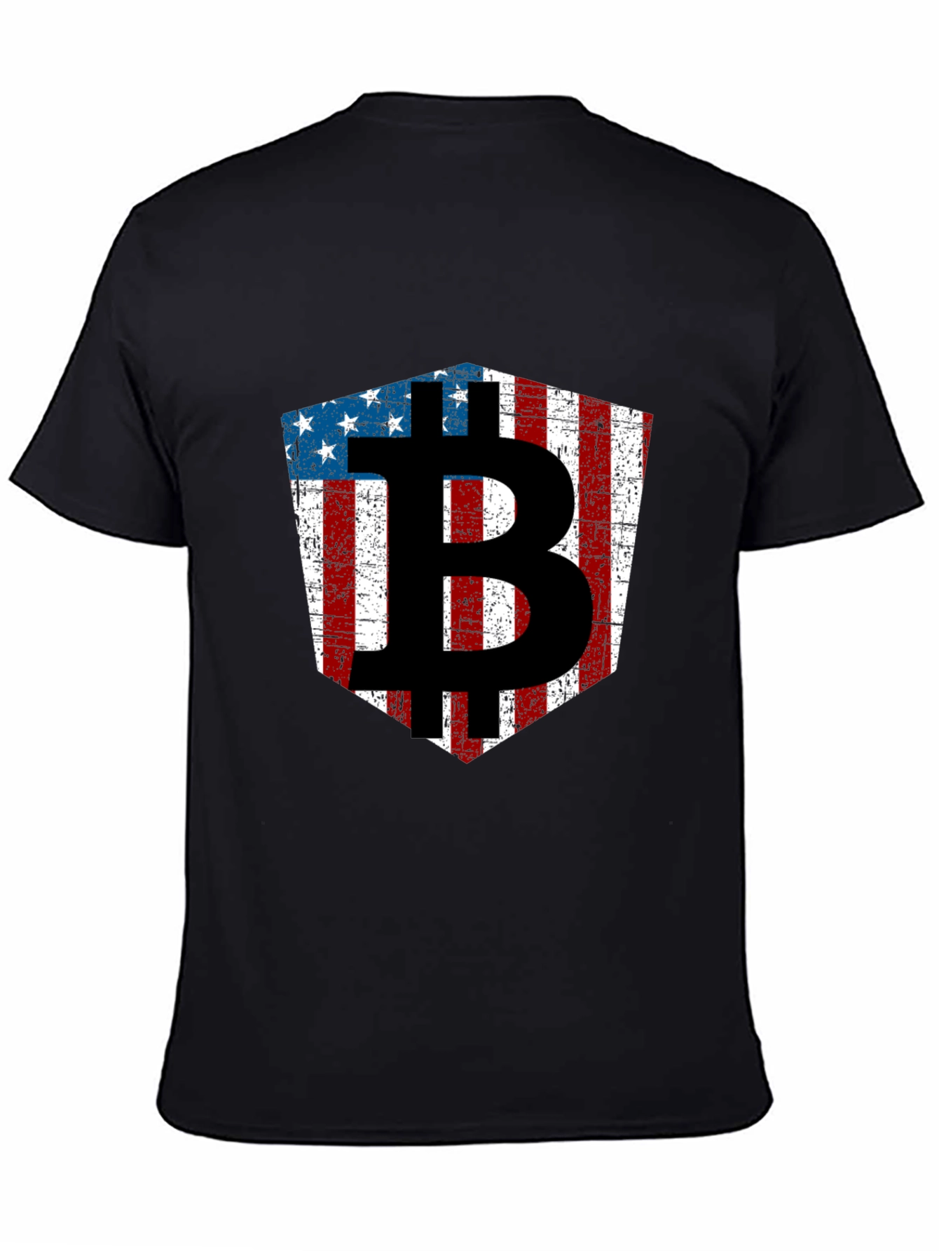 American Flag Bitcoin Black T-Shirt