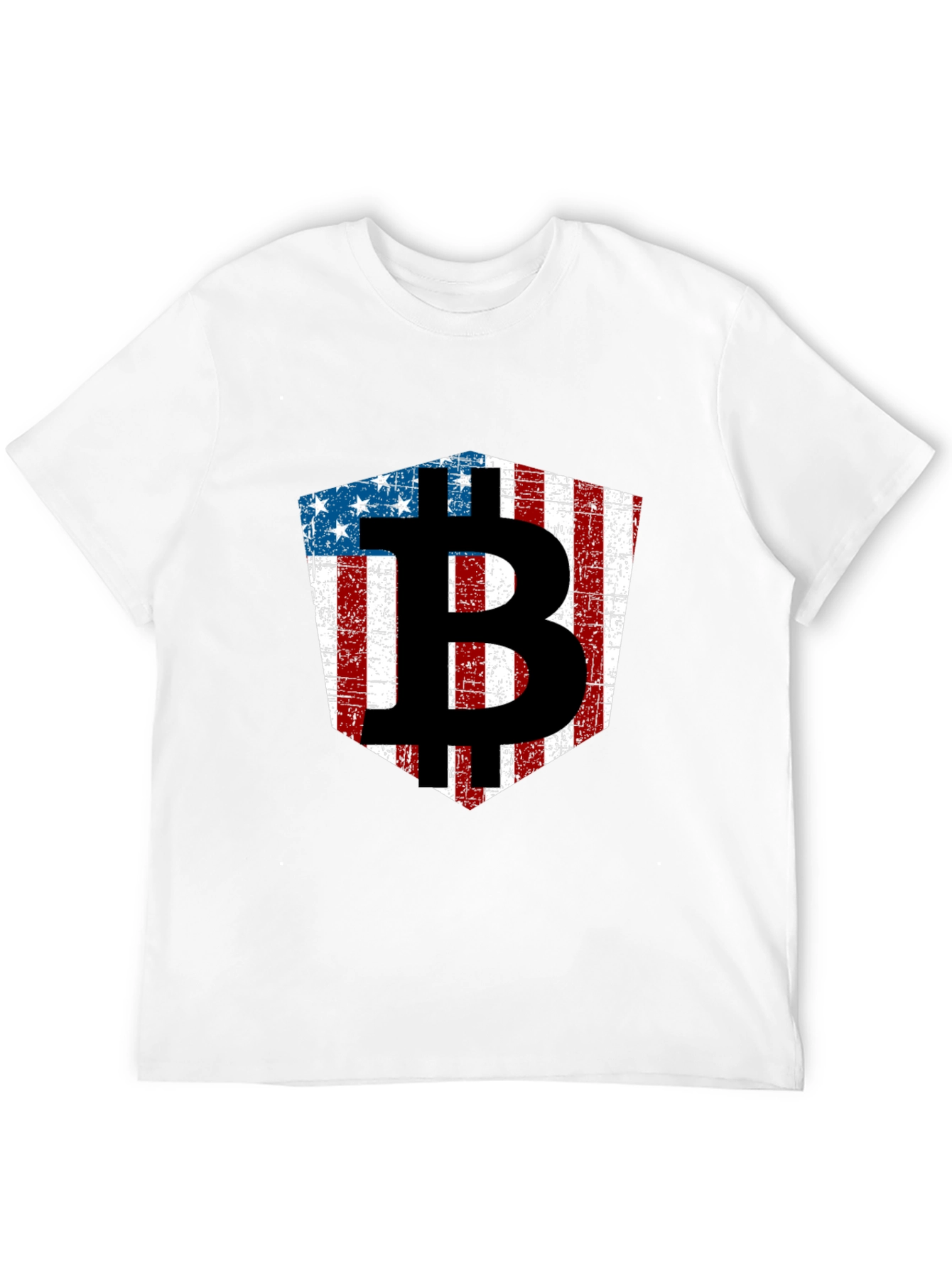 American Flag Bitcoin Black T-Shirt