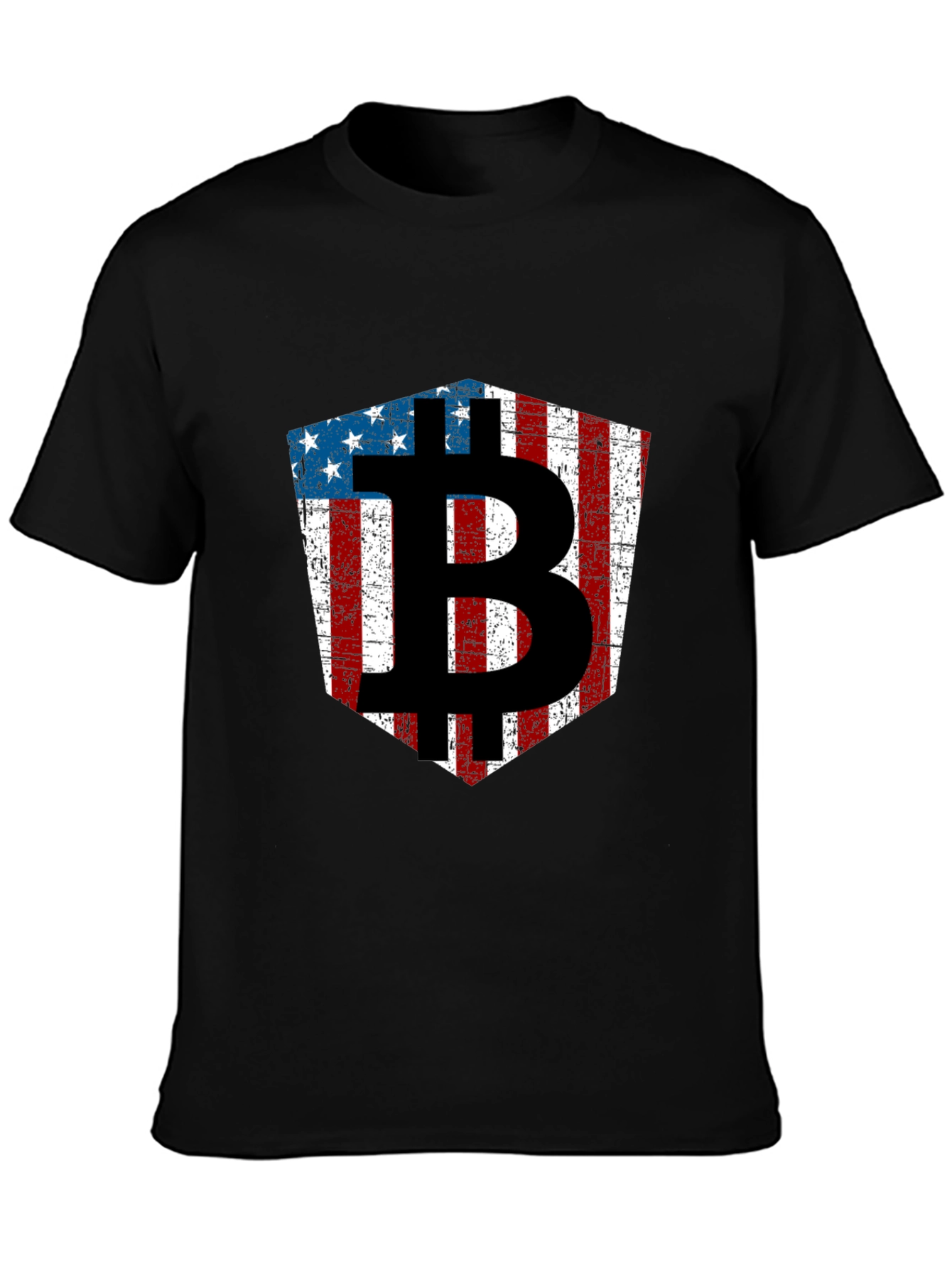 American Flag Bitcoin Black T-Shirt