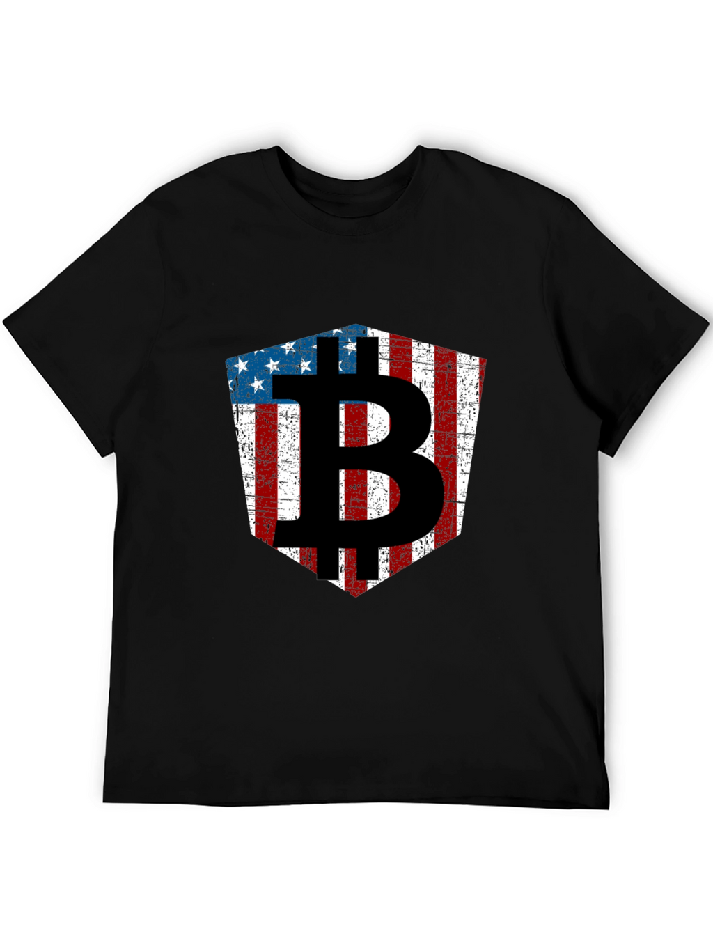 American Flag Bitcoin Black T-Shirt