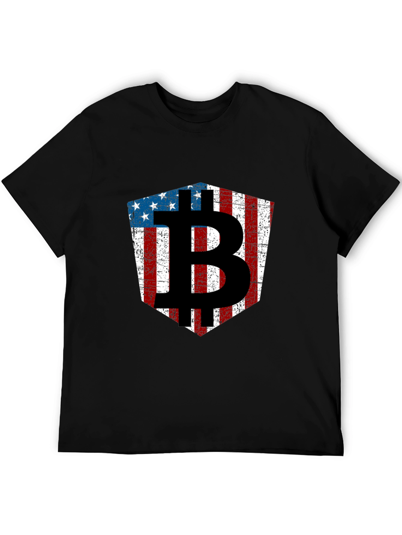 American Flag Bitcoin Black T-Shirt