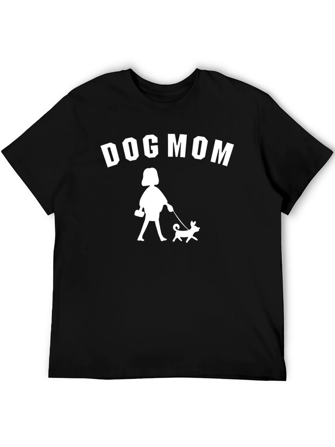 Dog Mom Graphic T-Shirt - Black Cotton Blend
