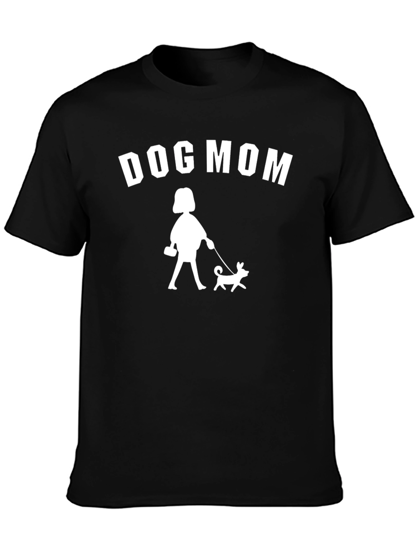Dog Mom Graphic T-Shirt - Black Cotton Blend