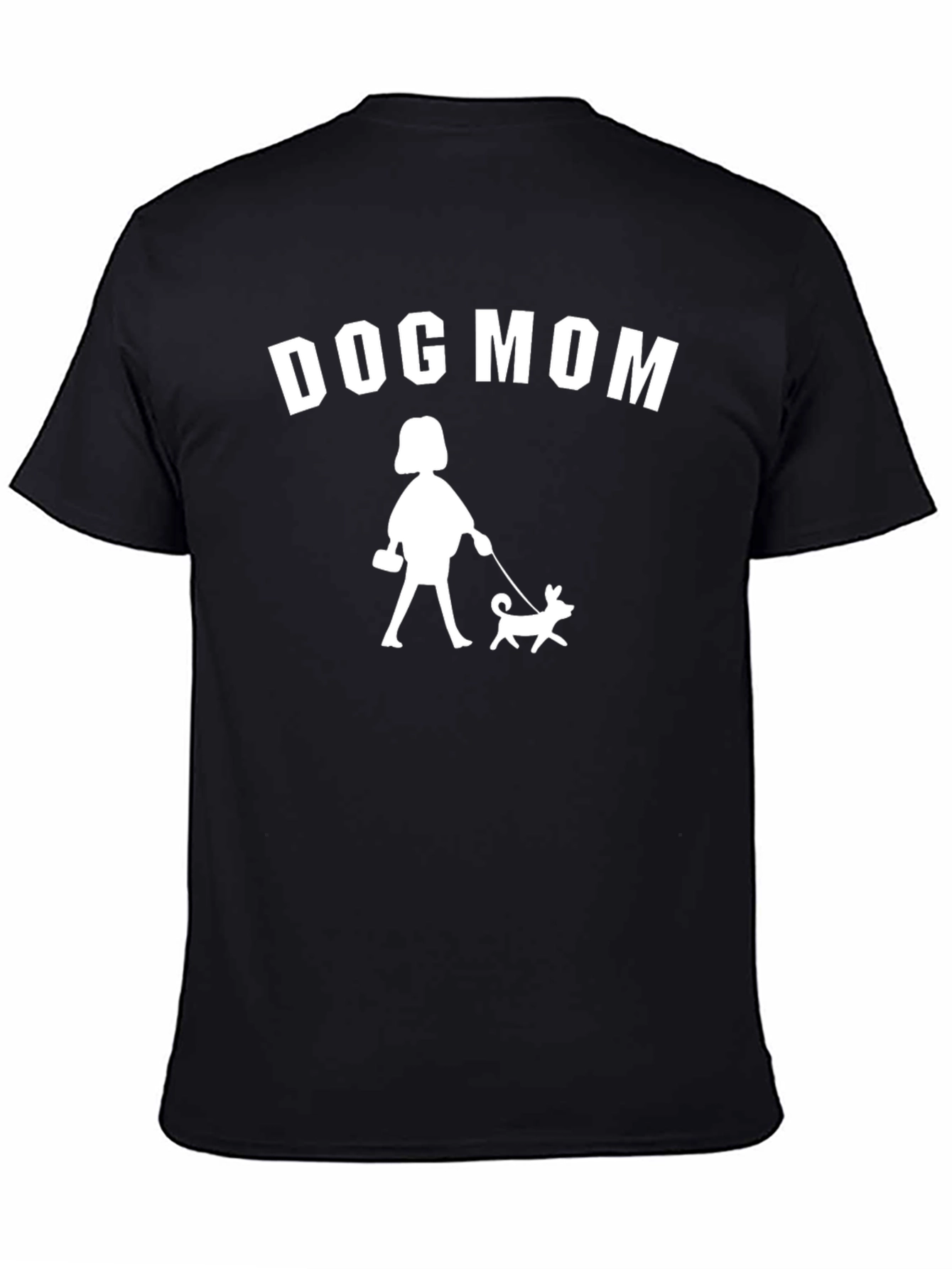 Dog Mom Graphic T-Shirt - Black Cotton Blend